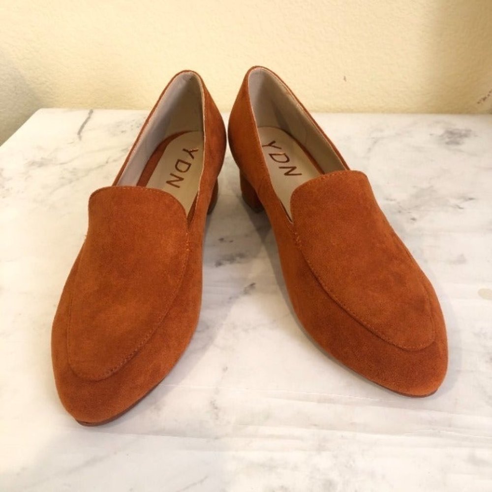 YDN Size 8.5 Pumpkin Orange Brown Suede Loaf